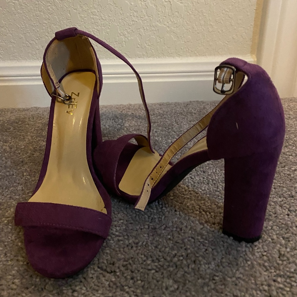 Purple Zriey heels size 6 (worn once)
